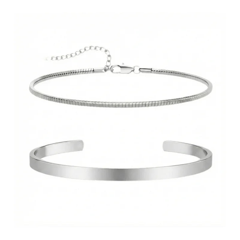 Pulseira Masculina Cuban em Aço (Pague 1 leve 2)