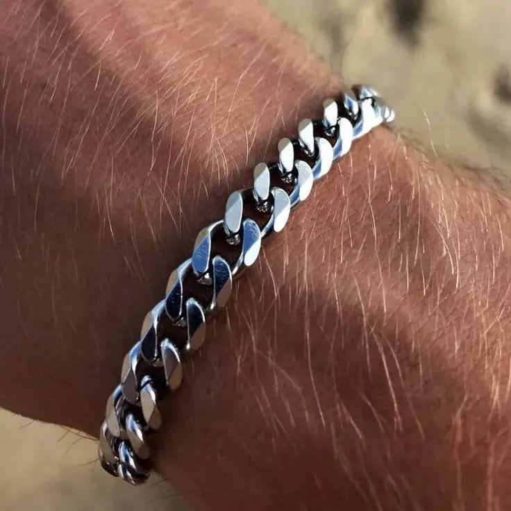 Pulseira Masculina Eddie Corrente Miami em Aço