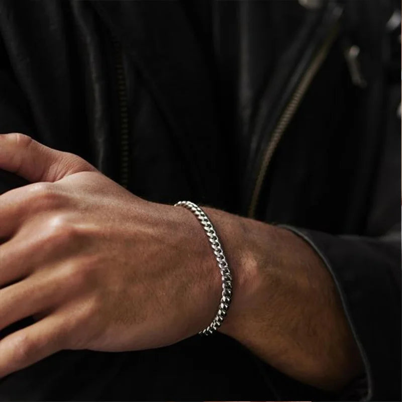 Pulseira Masculina Eddie Corrente Miami em Aço
