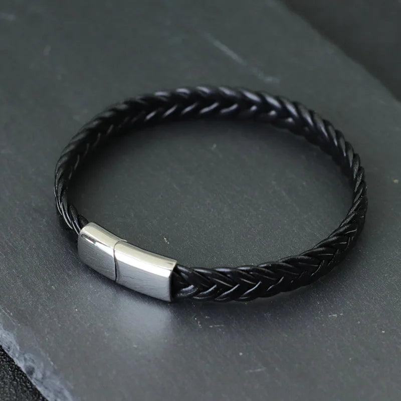 Pulseira Masculina Sterling de Couro "Pulseira Masculina Sterling de Couro"