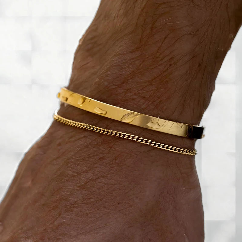 Pulseiras Cuban em Aço (Pague 1 leve 2)