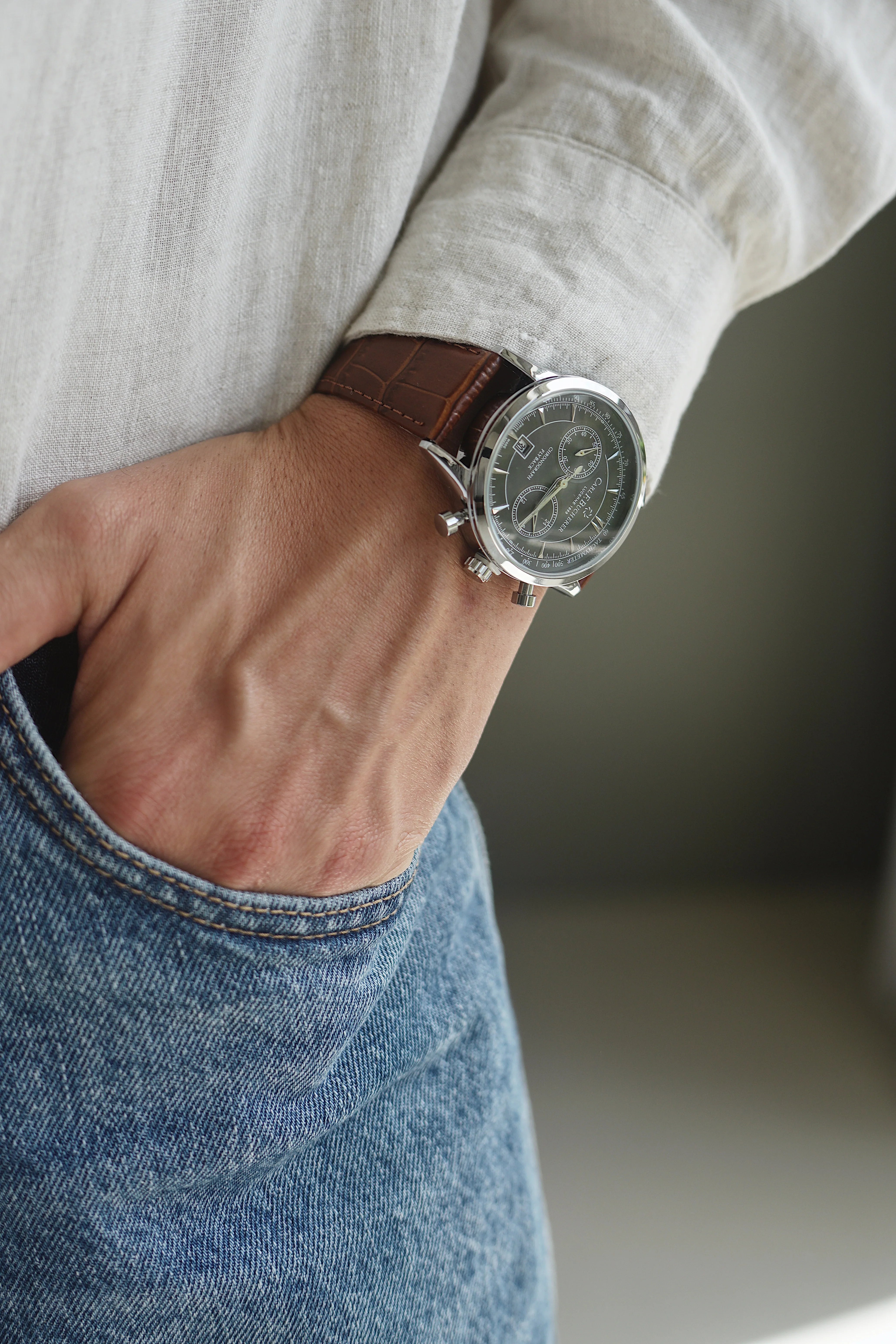 Relógio Carl Flyback 42mm
