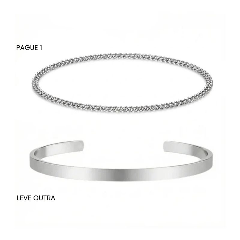 Pulseiras Cuban em Aço (Pague 1 leve 2)