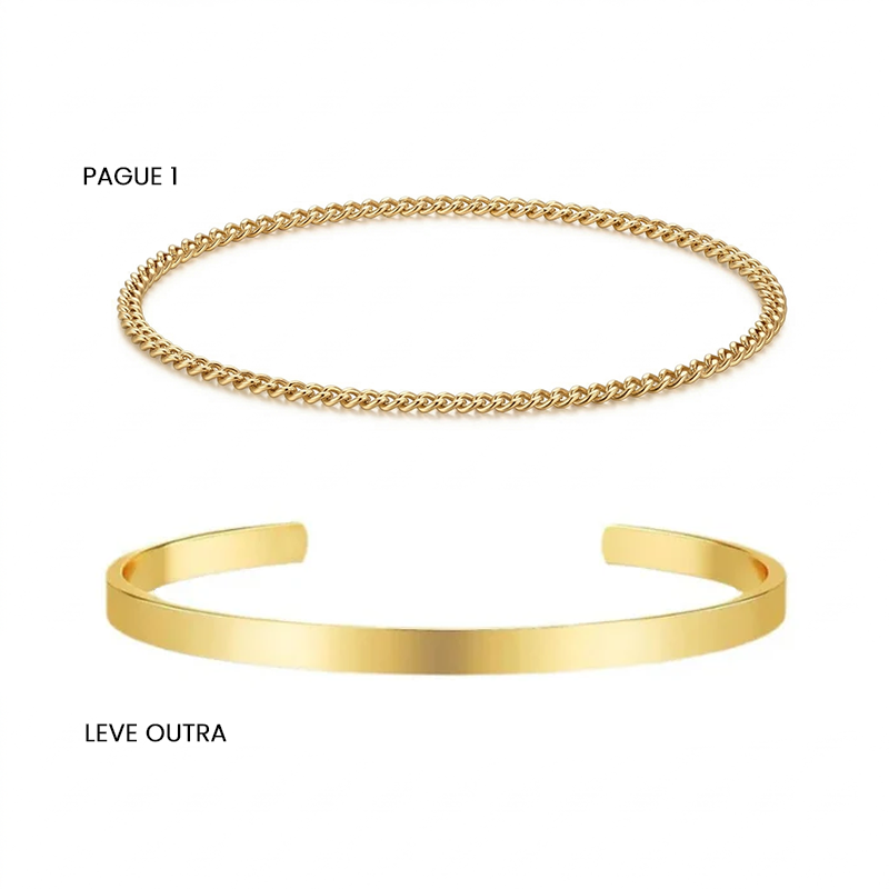 Pulseiras Cuban em Aço (Pague 1 leve 2)